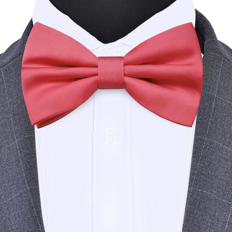 Branduce Solid Color Pre-tied Bow Tie Quality Adjustable Bowtie for Men Party Wedding - Image 2